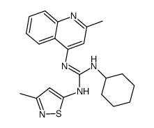 N-cyclohexyl-N'-(3-methyl-isothiazol-5-yl)-N''-(2-methyl-quinolin-4-yl)-guanidine结构式