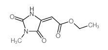 Ethyl 2-(1-methyl-2,5-dioxotetrahydro-4H-imidazol-4-yliden)acetate结构式