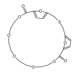 10,13,16,19,22,27,28-Heptaoxa-3-thiatricyclo(22.2.1.1(sup 5,8))octacosa-5,7,24,26-tetraene-9,23-dione结构式