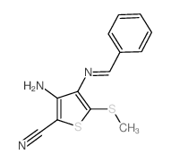 3-amino-4-(benzylideneamino)-5-methylsulfanyl-thiophene-2-carbonitrile结构式