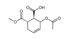 (1R,6S)-2-acetoxy-6-(methoxycarbonyl)cyclohex-3-ene-1-carboxylic acid Structure