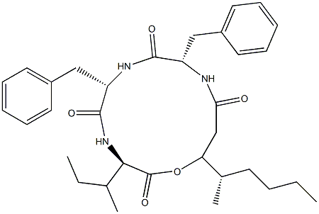 N-[N-[N-(3-Hydroxy-4-methyl-1-oxooctyl)-L-phenylalanyl]-L-phenylalanyl]-D-alloisoleucine λ-lactone picture