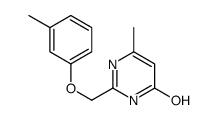 6-methyl-2-[(3-methylphenoxy)methyl]-1H-pyrimidin-4-one结构式