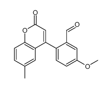 5-methoxy-2-(6-methyl-2-oxochromen-4-yl)benzaldehyde结构式