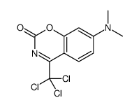 7-(dimethylamino)-4-(trichloromethyl)-1,3-benzoxazin-2-one结构式
