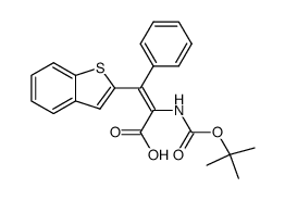 (E)-3-Benzo[b]thiophen-2-yl-2-tert-butoxycarbonylamino-3-phenyl-acrylic acid结构式