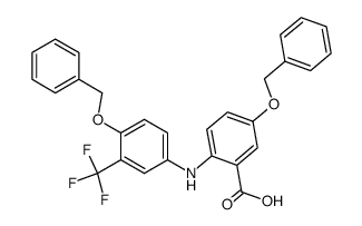 Benzoic acid,5-(phenylmethoxy)-2-[[4-(phenylmethoxy)-3-(trifluoromethyl)phenyl]amino]- Structure