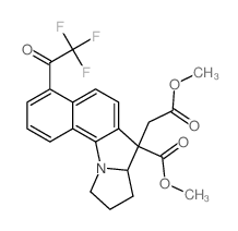 7-carboxy-7a,8,9,10-tetrahydro-4-(trifluoroacetyl)-7H-benzopyrrolo<1,2-a>indole-7-acetic acid dimethyl ester结构式