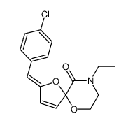 2-[1-(4-Chloro-phenyl)-meth-(Z)-ylidene]-9-ethyl-1,6-dioxa-9-aza-spiro[4.5]dec-3-en-10-one Structure