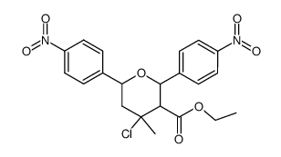 2,6-bis(4-nitrophenyl)-3-(ethoxycarbonyl)-4-methyl-4-chloro-4H-tetrahydropyran结构式