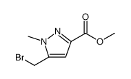 1H-Pyrazole-3-carboxylic acid, 5-(bromomethyl)-1-methyl-, methyl ester结构式