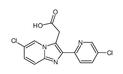 2-[6-chloro-2-(5-chloropyridin-2-yl)imidazo[1,2-a]pyridin-3-yl]acetic acid结构式