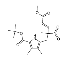 methyl (E)-5-(3,4-dimethyl-5-t-butoxycarbonylpyrrol-2-yl)-4-methyl-4-nitropent-2-enoate结构式