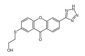 2-(2-hydroxyethylsulfanyl)-6-(2H-tetrazol-5-yl)xanthen-9-one结构式