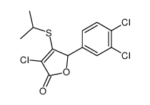 4-chloro-2-(3,4-dichlorophenyl)-3-propan-2-ylsulfanyl-2H-furan-5-one结构式