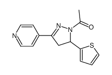1-(5-pyridin-4-yl-3-thiophen-2-yl-3,4-dihydropyrazol-2-yl)ethanone结构式