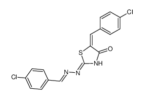 Benzaldehyde, 4-chloro-, 5-(4-chlorophenyl)methylene-4,5-dihydro-4-oxo-2-thiazolylhydrazone structure