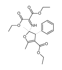 5-(Bis(ethoxycarbonyl)methylenamino)-4,5-dihydro-2,5-dimethyl-4-phenyl-3-furancarbonsaeure-ethylester结构式