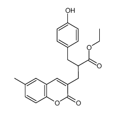 ethyl 2-(4-hydroxybenzyl)-3-(6-methyl-2-oxo-2H-chromen-3-yl)propanoate Structure