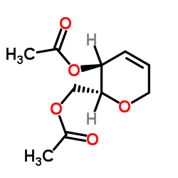 1,5-脱水-2,3-二脱氧-D-赤式-己-2-烯糖4,6-二乙酸酯结构式