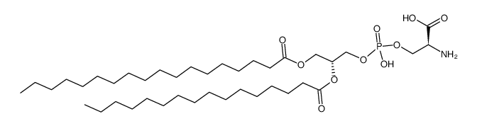 (2S)-2-amino-3-((hydroxy((R)-2-(palmitoyloxy)-3-(stearoyloxy)propoxy)phosphoryl)oxy)propanoic acid Structure