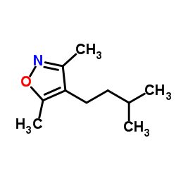 Isoxazole, 3,5-dimethyl-4-(3-methylbutyl)- (9CI) structure