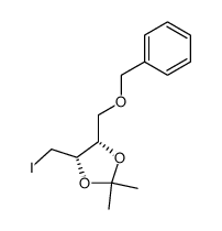 (4S,5S)-4-<(benzyloxy)methyl>-5-iodomethyl-2,2-dimethyl-1,3-dioxolane Structure