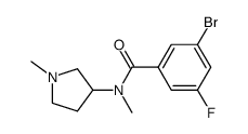 3-bromo-5-fluoro-N-methyl-N-(1-methylpyrrolidin-3-yl)benzamide Structure