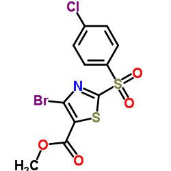 Methyl 4-bromo-2-[(4-chlorophenyl)sulfonyl]-1,3-thiazole-5-carboxylate结构式