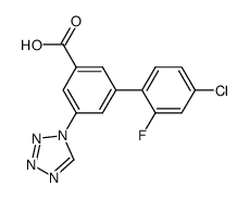 4′-chloro-2′-fluoro-5-tetrazol-1-yl-biphenyl-3-carboxylic acid结构式