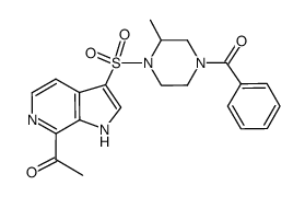 1-[3-(4-benzoyl-2-methylpiperazin-1-sulfonyl)-1H-pyrrolo[2,3-c]pyridin-7-yl]ethanone Structure