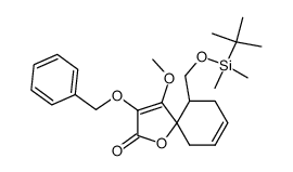 2-oxo-3-(benzyloxy)-4-methoxy-10-<(tert-butyldimethylsiloxy)methyl>-1α-oxaspiro<4.5>deca-3,7-diene Structure