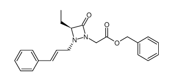 2-<((benzyloxy)carbonyl)methyl>-4-ethyl-1-(3-phenylprop-2-en-1-yl)-1,2-diazetidin-3-one结构式