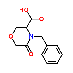 (S)-4-Benzyl-5-oxomorpholine-3-carboxylic acid Structure