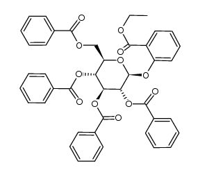 ethyl 2-(2,3,4,6-tetra-O-benzoyl-β-D-glucopyranosyloxy)benzoate Structure