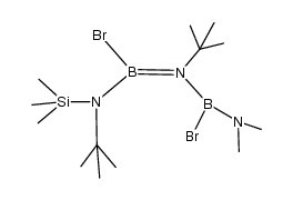 bromo({bromo(dimethylamino)boryl}-tert-butylamino){tert-butyl(trimethylsilyl)amino}borane结构式