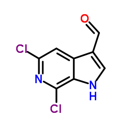 5,7-Dichloro-6-azaindole-3-carbaldehyde结构式