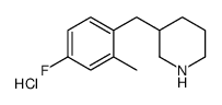 3-(4-FLUORO-2-METHYL-BENZYL)-PIPERIDINE HYDROCHLORIDE结构式