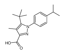 5-tert-butyl-4-methyl-1-(4-propan-2-ylphenyl)pyrazole-3-carboxylic acid Structure