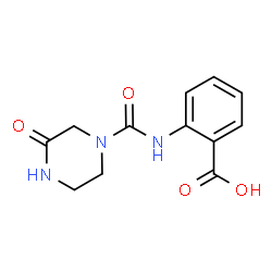 2-(3-oxopiperazine-1-carboxamido)benzoic acid structure