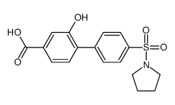 3-hydroxy-4-(4-pyrrolidin-1-ylsulfonylphenyl)benzoic acid Structure