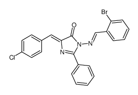 (5Z)-3-[(E)-(2-bromophenyl)methylideneamino]-5-[(4-chlorophenyl)methylidene]-2-phenylimidazol-4-one Structure