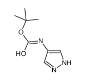 1H-吡唑-4-基氨基甲酸叔丁酯结构式