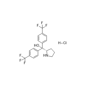 (S)-Pyrrolidin-2-ylbis(4-(trifluoromethyl)phenyl)methanol hydrochloride structure