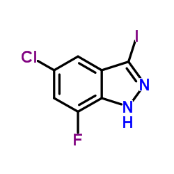 5-Chloro-7-fluoro-3-iodo-1H-indazole结构式