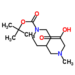 N-Methyl-N-[(1-{[(2-methyl-2-propanyl)oxy]carbonyl}-4-piperidinyl)methyl]glycine Structure