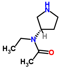 N-Ethyl-N-[(3S)-3-pyrrolidinyl]acetamide结构式