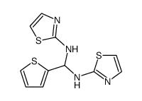N,N'-bis-thiazol-2-yl-C-[2]thienyl-methanediyldiamine结构式