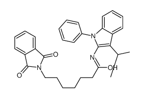 7-(1,3-dioxoisoindol-2-yl)-N-(1-phenyl-3-propan-2-ylindol-2-yl)heptanamide Structure