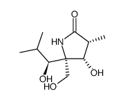 (3R,4S,5R,1'S)-4-hydroxy-5-(hydroxymethyl)-5-(1'-hydroxy-2'-methylpropyl)-3-methylpyrrolidin-2-one结构式